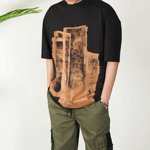 Camiseta Extra Grande Cómoda para Hombre, Transpirable, Talla Personalizada, Hecha de Algodón/Fibra de Bambú, Impresión de Logotipo Personalizado de Alta Calidad - Product Image 6