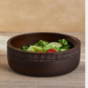 Handcrafted <b>Large</b> Solid Hardwood Salad <b>Wooden</b> <b>Bowl</b> Spoon Fruits Salads Root Carved for Camping Premium Quality <b>Wooden</b> <b>Bowl</b> - Product Image 1