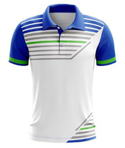 เสื้อโปโลชายแบบปรับแต่งได้ กระดุมติดหน้า ผ้าฝ้ายพิมพ์ลาย 100% ป้องกันแบคทีเรีย เหมาะสำหรับกีฬาคริกเก็ต กอล์ฟ พร้อมลายชื่อผู้เล่นทีม - Product Image 2