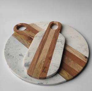 Tabla de quesos de mármol de piedra natural para decoración de estilo de cocina clásica mesa de granja y servicio de presentación de queso - Product Image 2