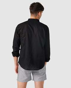 เสื้อเชิ้ตผ้าลินิน/ผ้าฝ้ายลำลองสำหรับผู้ชาย แขนยาว ปกคอพับ ย้อมสีเรียบ ไม่หด แห้งเร็ว เป็นมิตรกับสิ่งแวดล้อม เหมาะสำหรับฤดูร้อน - Product Image 3