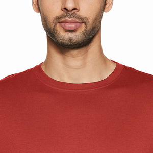 เสื้อยืดผู้ชายขนาดใหญ่พิเศษทรงสลิมฟิตเสื้อยืดผ้าฝ้ายโพลีเอสเตอร์แบบสวมหัวสีแดงสำหรับฤดูร้อน - Product Image 4