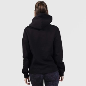 Sweat à capuche noir Delta pour femme, idéal pour l'entraînement hivernal, en maille respirante brodée, avec fermeture éclair, pour le quotidien - Product Image 2