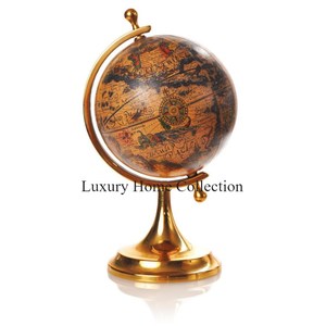 Globo de diseño impresionante de Metal con aspecto real moderno con soporte pulido brillante de Color dorado suministros de mesa de oficina con acento de diseñador - Product Image 2