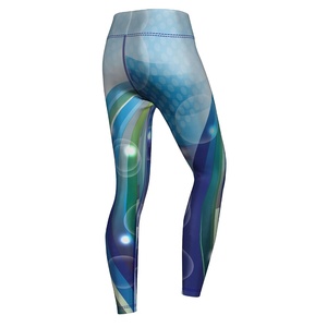 Mallas de cintura alta con cordón personalizado para mujer, ropa de Yoga para Fitness, logotipo personalizado, estampado de transferencia de calor, transpirable - Product Image 5