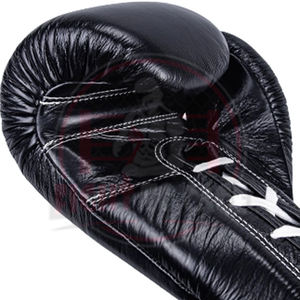 Own Logo Printed Custom Boxing <b>Gloves</b> Genuine Leather PU Synthetic Leather Shock-Absorbing Lightweight <b>Black</b> Color 2025 Model - Product Image 5