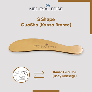 100% Original S-forme Kansa Gua Sha sans fil métal manuel visage corps Massage outil chaleur Direct indien usine épaule sculpter - Product Image 3