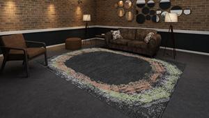 Alfombra de lana anudada a mano de estilo persa con acento, patrón abstracto, ecológica, antideslizante, alfombras de pelo medio, juegos para el hogar y la sala de estar - Product Image 3