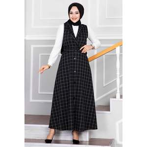 Ensemble Gilet Double Hijab Détail Boutons Noir - Product Image 2