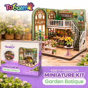 TOFOAM Kit de Manualidades DIY para Niños, 5 Estilos de Casitas de Hormigón, Kit de Madera para Pequeño Café, Casa en Miniatura - Product Image 1