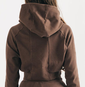 Top corto de la mejor calidad, sudaderas con capucha de punto para mujer, nueva moda de alta calidad, jersey liso personalizado, ropa de calle, sudaderas con capucha - Product Image 3