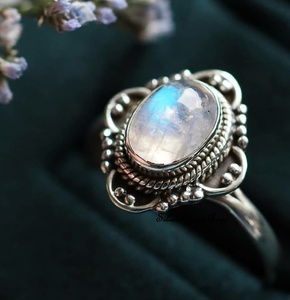 Rainbow Moonstone <b>Ring</b> 925 Sterling Silver Band <b>Ring</b> for Women Boho Moonstone Jewelry Beautiful Gift for Her - Product Image 6