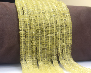 แฮนด์เมดตัดเรียบมะนาวควอตซ์ลูกปัดพลอยรูปทรง Heishi สำหรับเครื่องประดับส่วนประกอบการค้นพบมะนาวควอตซ์สำหรับเครื่องประดับ - Product Image 6