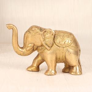 Handmade Indian Brass Golden Bronze Elephant Sculptures Figurine Statue <b>Home</b> <b>Decor</b> <b>Gift</b> Items Length: 15.00 CM SNH-905 - Product Image 2