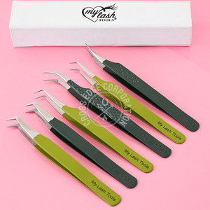Premium Quality Fiber Tip Eyelash Extensions Applicator Tweezers 45 75 90 Degree Isolation Stainless Steel <b>Tools</b> - Product Image 1