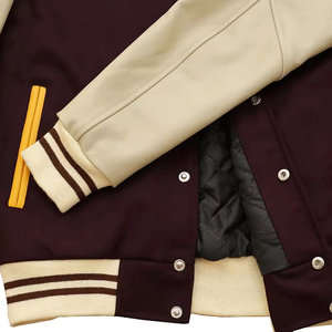 Custom Eco-Friendly <b>Thin</b> Stand Collar Woolen Varsity <b>Jacket</b> for <b>Men</b> - Product Image 4