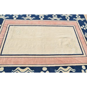 Alfombra de 6.3x8.8 pies, Alfombra Turca Vintage, Alfombra a Cuadros Azul - Product Image 5