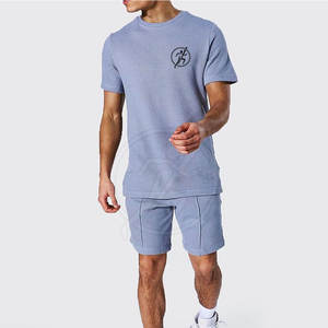 Unique Simple Style <b>Men</b> 100% Cotton T-Shirt & <b>Shorts</b> <b>Set</b> <b>Top</b> Selling Breathable <b>Men</b> Casual T-Shirt & <b>Shorts</b> <b>Set</b> - Product Image 1