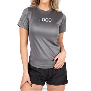 Camiseta ecológica de algodón 100% para mujer, logotipo estampado personalizado, transpirable, ligero, de secado rápido, ajuste Regular, entrenamiento, estiramiento Curvo - Product Image 3