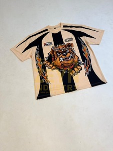 เสื้อยืดแขนสั้นผ้าฝ้ายคุณภาพสูงทรงพอดีตัวสไตล์ลำลองพิมพ์ลายกราฟิกสตรีทแวร์บูลด็อกสำหรับผู้ชาย - Product Image 2