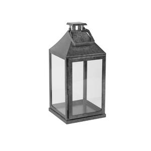 Galvanized Lantern with Glass Customized Decorative <b>Candle</b> Holder Hanging Lantern For Outdoor Indoor Home Garden Lighting Decor - Product Image 5