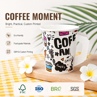 Vaso de Papel para Bebidas Calientes con Asa, para el Hogar, Cocina, Chocolate Caliente, Universal, Certificado de Grado Alimenticio, Libre de BPA, No Tóxico