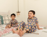 Vente en gros de nouveaux vêtements de nuit élégants pour enfants tenue de nuit en coton mélangé imprimé bloc à la main robe pour enfants