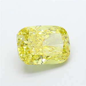 Diamant de laboratoire certifié CVD, jaune vif, taille coussin, pierre précieuse brute, éclat radieux, élégance, joaillerie fine, luxe - Product Image 2