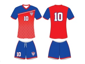 Maillot de football à manches courtes personnalisé, imprimé numériquement, respirant, 100% polyester extensible, col en V - Product Image 4