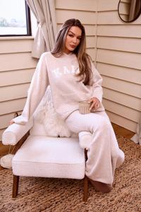 Conjunto Deportivo Largo de Punto Bordado Sólido de Invierno para Mujer - Product Image 2