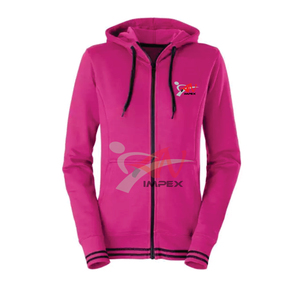 Alta calidad de impresión personalizada Logo Mujeres Cremallera Sudadera con capucha Material personalizado Flexible Mujeres Sudadera con capucha - Product Image 2