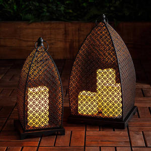 Linterna de vela de metal de madera de Navidad con acabado de níquel Decoración del Hogar disponible en todos los tamaños Hecho de madera Acero inoxidable - Product Image 2