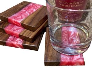 Posavasos de té hecho a mano de diseño único de resina y madera de diseño de excelente calidad, Juego de 4 piezas a la venta desde la India - Product Image 3