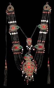 Conjunto de joyería especial para mujer afgana, diamantes de imitación de cristal, adornos colgantes de moda, artesanía de acero inoxidable para fiesta islámica - Product Image 6