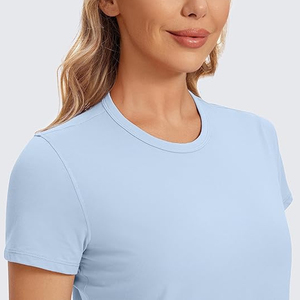 OEM Athlétique Coton Gym Surdimensionné Streetwear Crop Top T-shirts Femmes-Respirant Séchage Rapide Printemps/Été Manches Courtes - Product Image 3