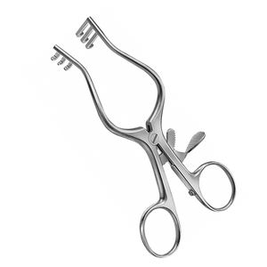 WULLSTEIN-Source d'alimentation manuelle, écarteur adson coudé de 125mm, 5 pouces, 3x3 dents, instruments chirurgicaux vétérinaires en acier émoussé - Product Image 1