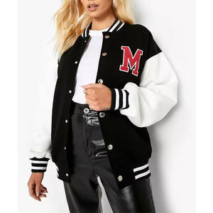 Haute qualité hiver femmes extérieur respirant OEM personnalisé poisson cuir Baseball Varsity veste coton doublure nouveau Design vente - Product Image 1