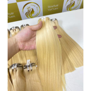 Faisceaux de trame droite de couleurs de toutes les longueurs Extensions de cheveux Remy vietnamiennes à donneur unique Cheveux blonds de couleur claire de toutes les longueurs - Product Image 1