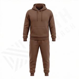 Custom Fleece Winter <b>Mens</b> Joggers Sets Blank <b>Sweat</b> Suits Long Sleeve Thick 2 Piece Tracksuit Man 100% Cotton Gym Fitness Run - Product Image 1