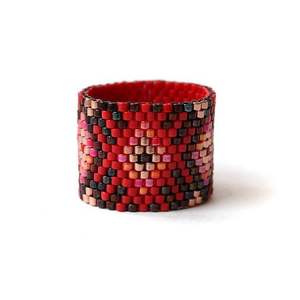 Unique Bohemian-style Seed Beads and Beaded Embroidery <b>Finger</b> <b>Rings</b> Beaded <b>Finger</b> <b>Ring</b> <b>Full</b> Customized - Product Image 6