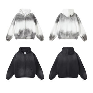 AutumnWinterCollection Hombres Dirty Dye Vintage Old Fashion Brand Hoodies OversizeLoose WashedThin SweaterDigital Hooded Pullover - Product Image 1