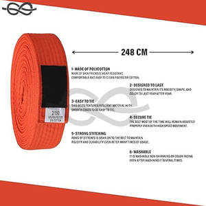 Ceintures d'arts martiaux de karaté personnalisées de haute qualité avec logo brodé vente en gros bonne caractéristique d'entraînement - Product Image 4