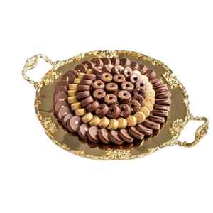 Plateau de service à chocolat en métal doré avec bols Plateau à chocolat de service de mariage de qualité supérieure - Product Image 4