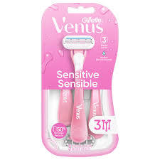 Gillette <span class=keywords><strong>Venus</strong></span> оптом, сверхгладкие чувствительные одноразовые бритвы для женщин с чувствительной кожей, 3 шт. розовых