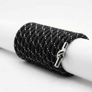 Cordons plats ronds écologiques avec logo personnalisé |   Cordon de serrage pour vêtements et chaussures en coton tressé à 100 % avec embouts en plastique/silicone/métal - Product Image 6