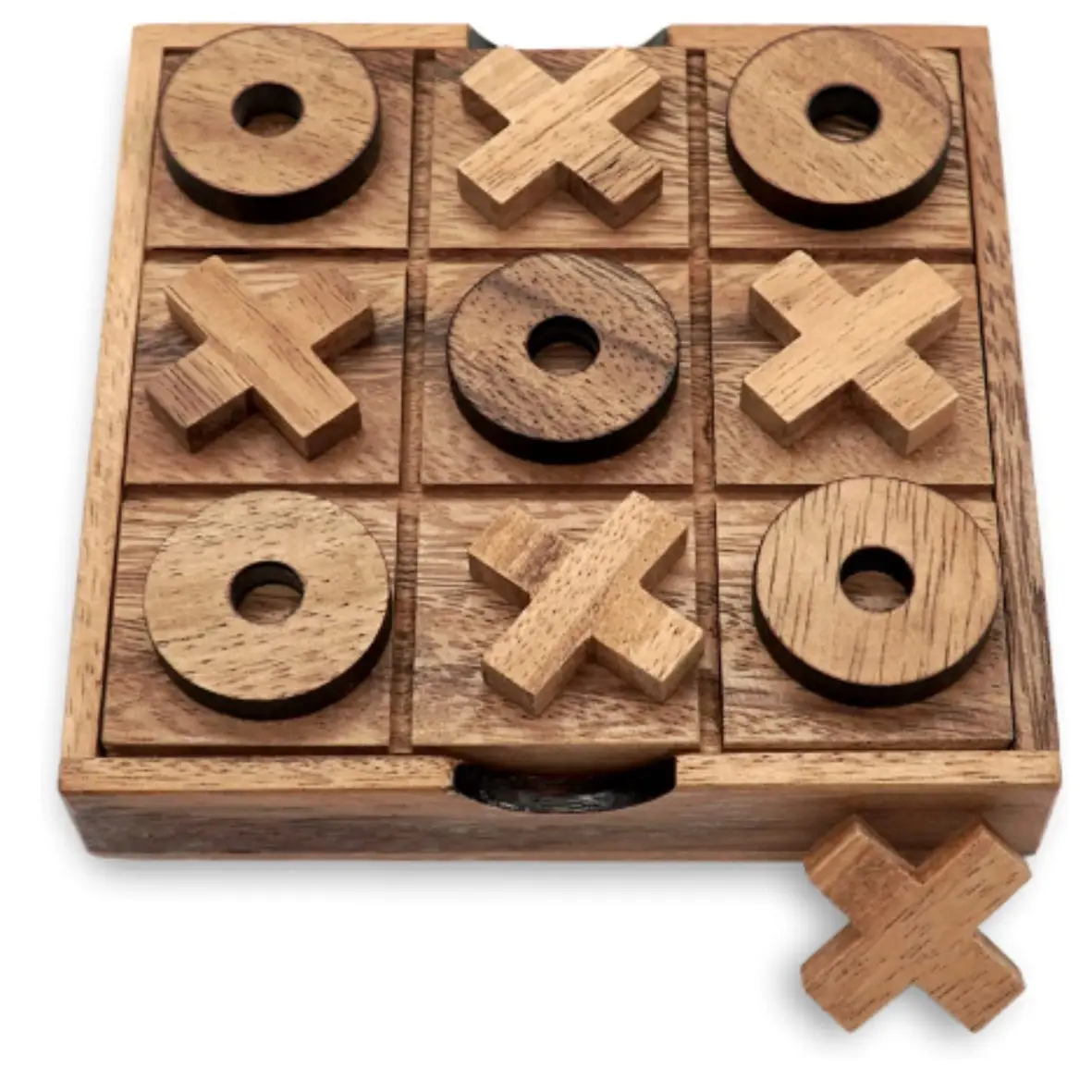 Luxuriöses Holz Tic Tac Toe Brettspiel mit Aufbewahrung sbox für Stücke Natur poliertes hochwertiges Holz Bestes Geschenk für Kinder Erwachsene