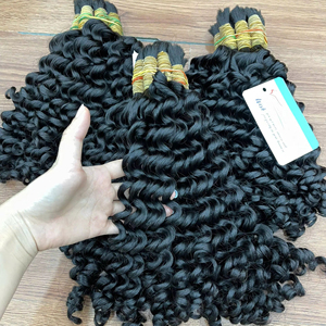 Drop Ship Worldwide Raw Hair Venta al por mayor 100% Cutícula alineada Sin enredos Sin cobertizo Vapor Deep Wave Bulk Extensiones de cabello vietnamita - Product Image 1