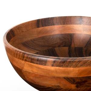 Bols de service en bois écologiques faits à la main avec une finition naturelle brillante, compatibles lave-vaisselle, design moderne pour une utilisation en cuisine - Product Image 2