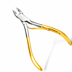 Coupe-cuticules en acier inoxydable plaqué or, coupe-ongles de précision, outil professionnel de manucure et pédicure, antidérapant pour les doigts - Product Image 1