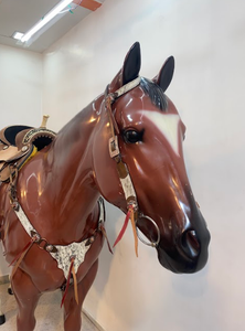 Thunderbird Hardware Alligator gris avec sculpture Argentine Cuir Cheval Headstall Léger Prix de gros Cheval Headstall - Product Image 3